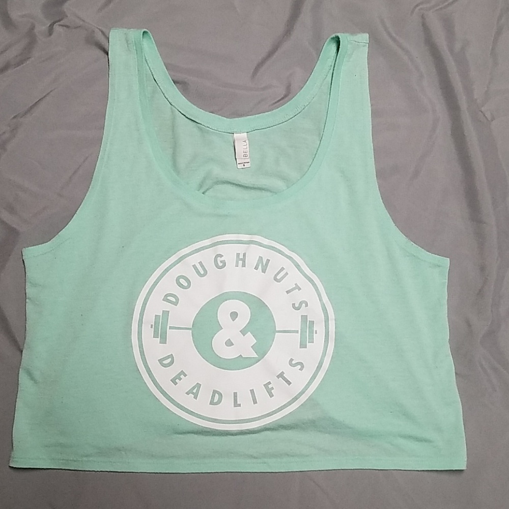 Doughnuts and Deadlifts crop top